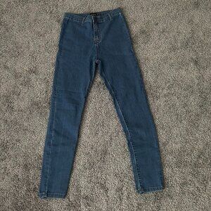 mid blue denim skinny jeans